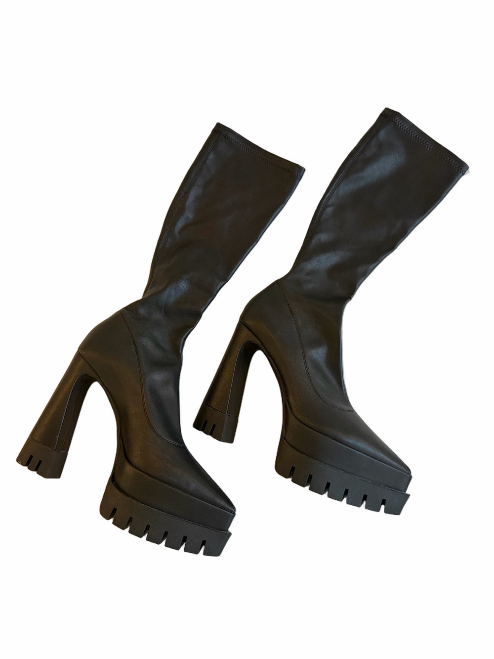 Steve Madden MARA Lug Sole Knee High Platform Boots Size 8 EUC - Picture 7 of 10